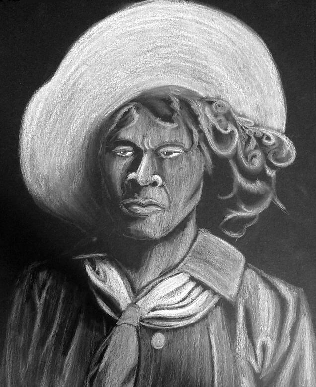 Nat Love (white chalk pastel on black paper)